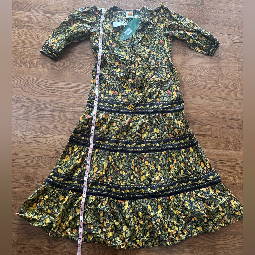 FARM Rio Starfruit Green and Yellow Floral Tiered Maxi Dress NWT size S - Picture 10 of 11